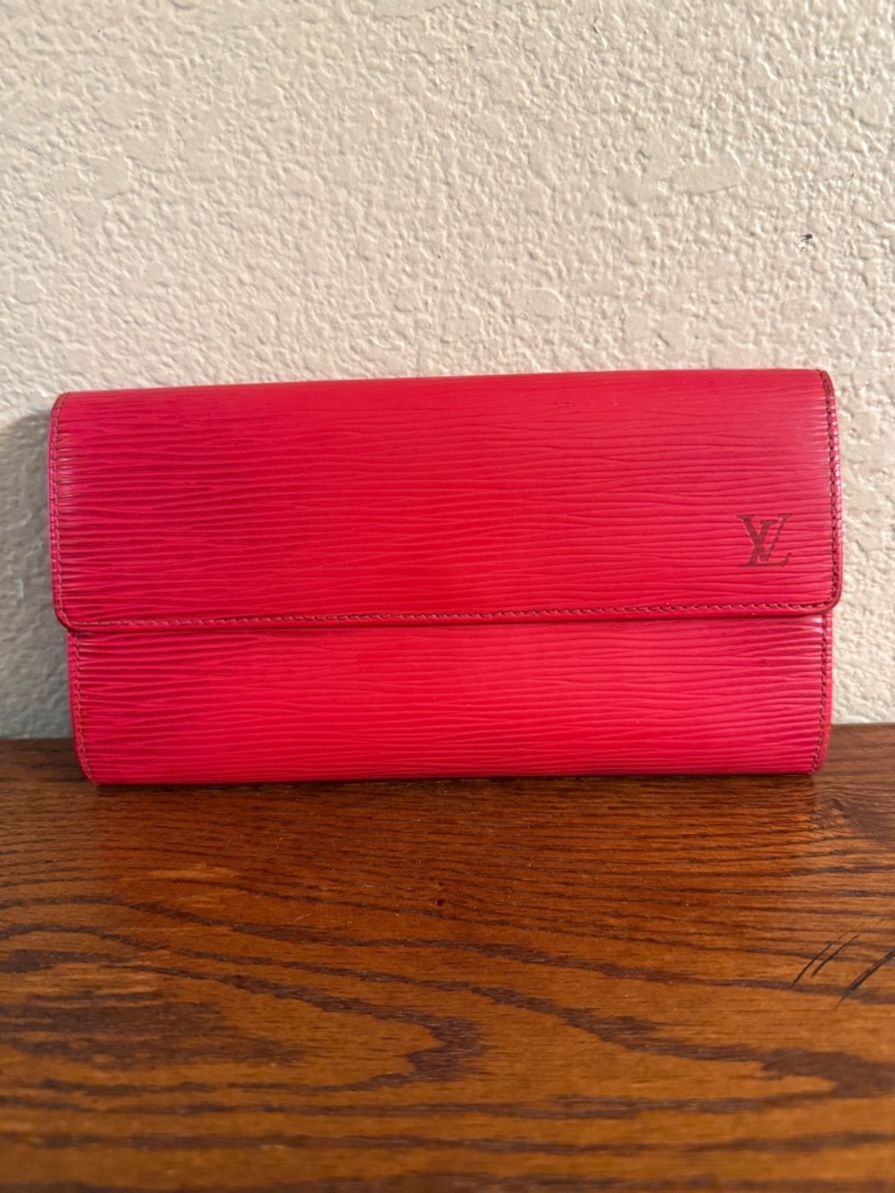 Vintage Louis Vuitton Red Epi Sarah Wallet Authentic SR0050